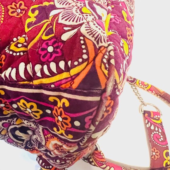 Vera Bradley Safari Sunset Tote/Shoulder Bag-Chain Strap-Pink/Maroon Mix-Quilted - Picture 16 of 16